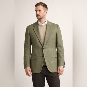 Carpenter & Packer by Huntsman London Green Tweed Wool Blazer – Made in Italy